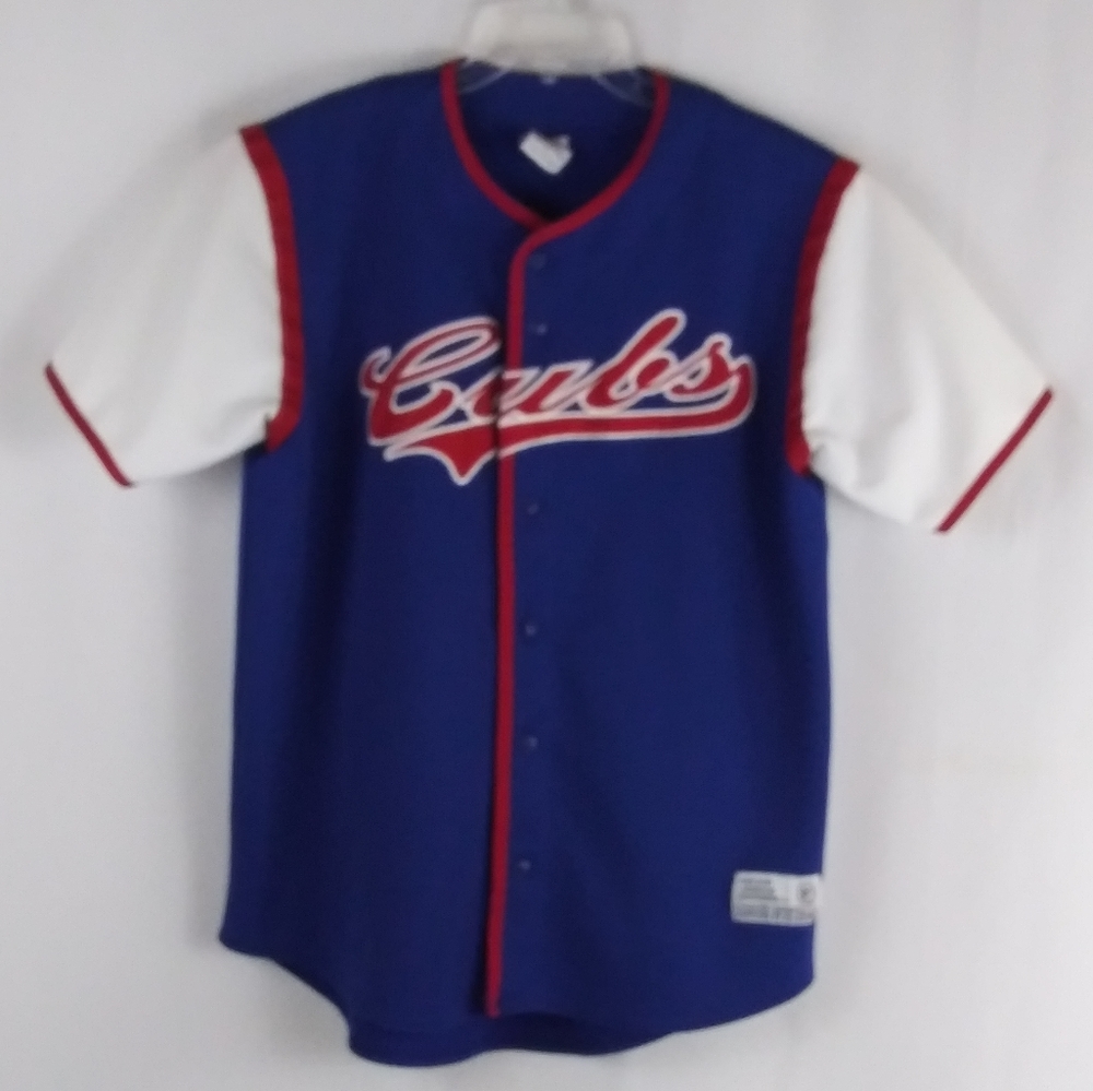 True Fan Chicago Cubs Blue jersey men size Large